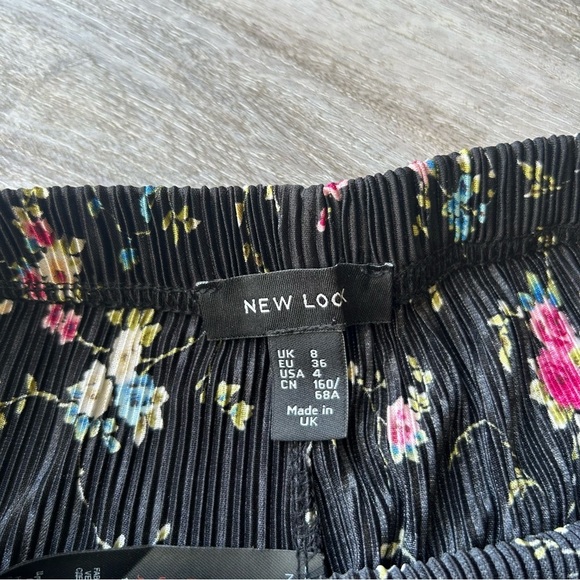 New Look Floral Culotte-style Wide Leg Pleated Cropped Pants Made in UK - Picture 6 of 13